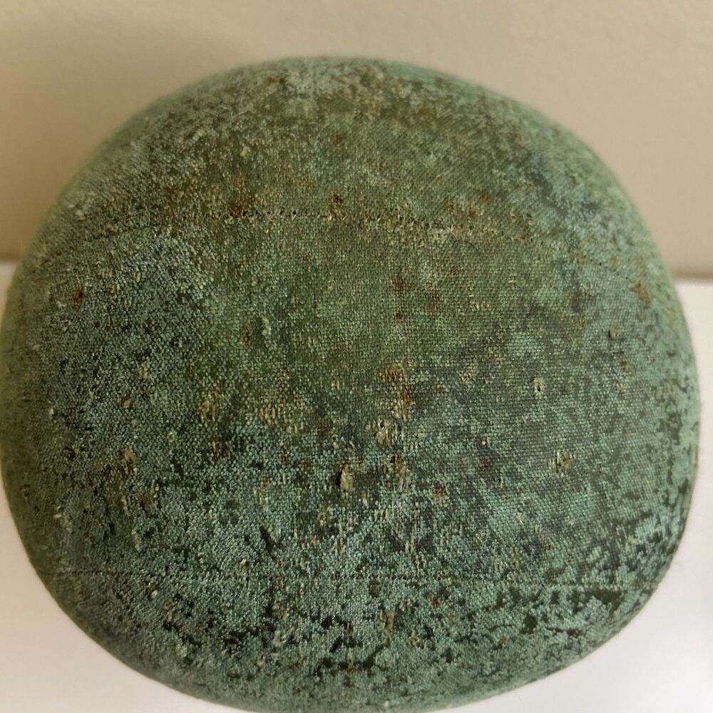 Vintage Millinery Cloth Mannequin Head Wig Hat Block Form Stand Display Green - Picture 2 of 12